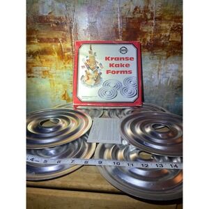 Norpro Kranse Kake Forms Vintage 18 Ring Scandinavian Wreath Cake Set 3272